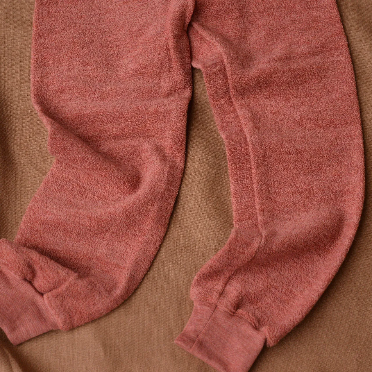 Child's Track Pants - 100% Organic French Terry Merino - Rusty Rose (3-10y) *Limited Edition