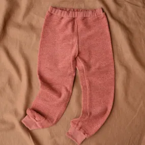 Child's Track Pants - 100% Organic French Terry Merino - Rusty Rose (3-10y) *Limited Edition