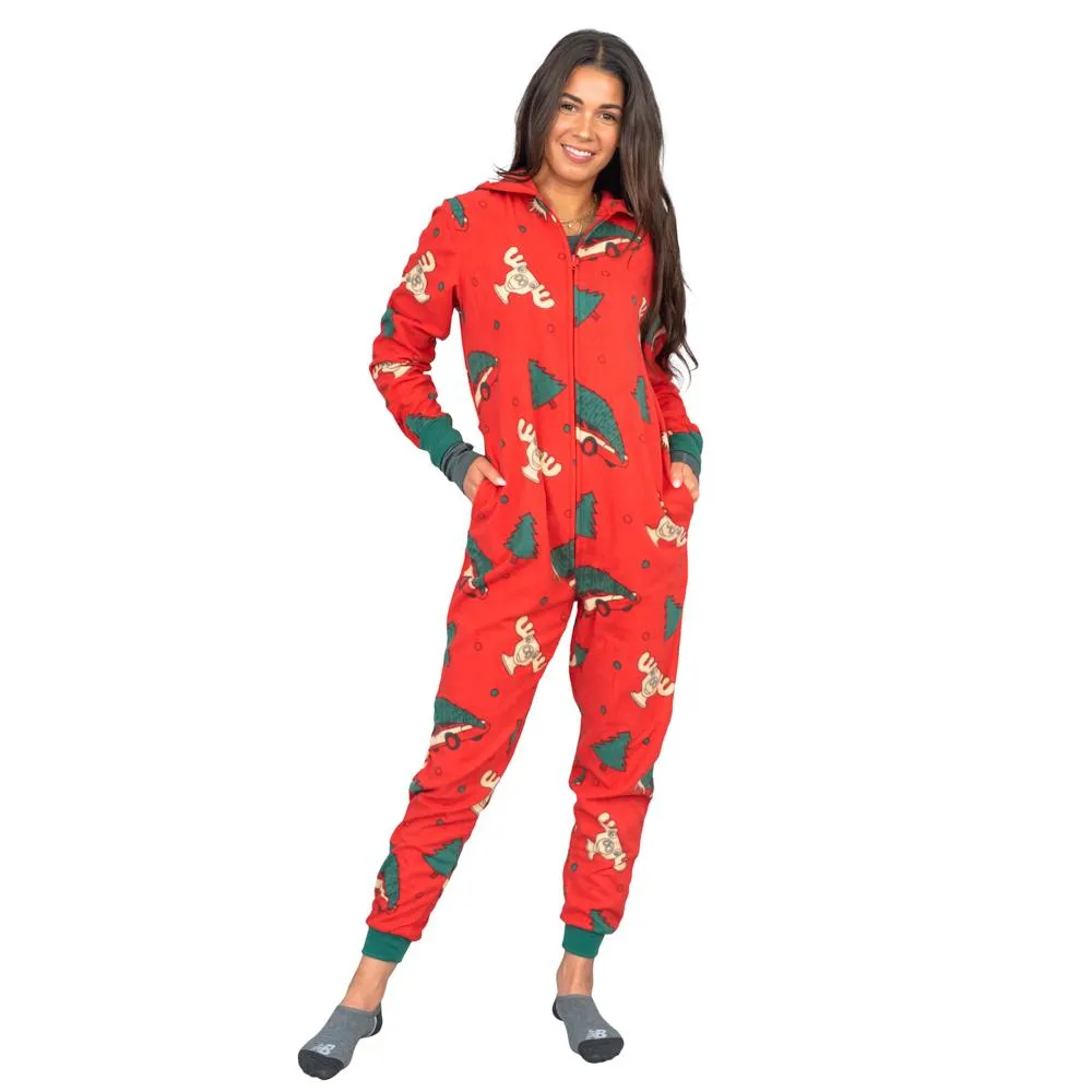 Christmas Vacation Moose Mug Full Pajamas Jumpsuit