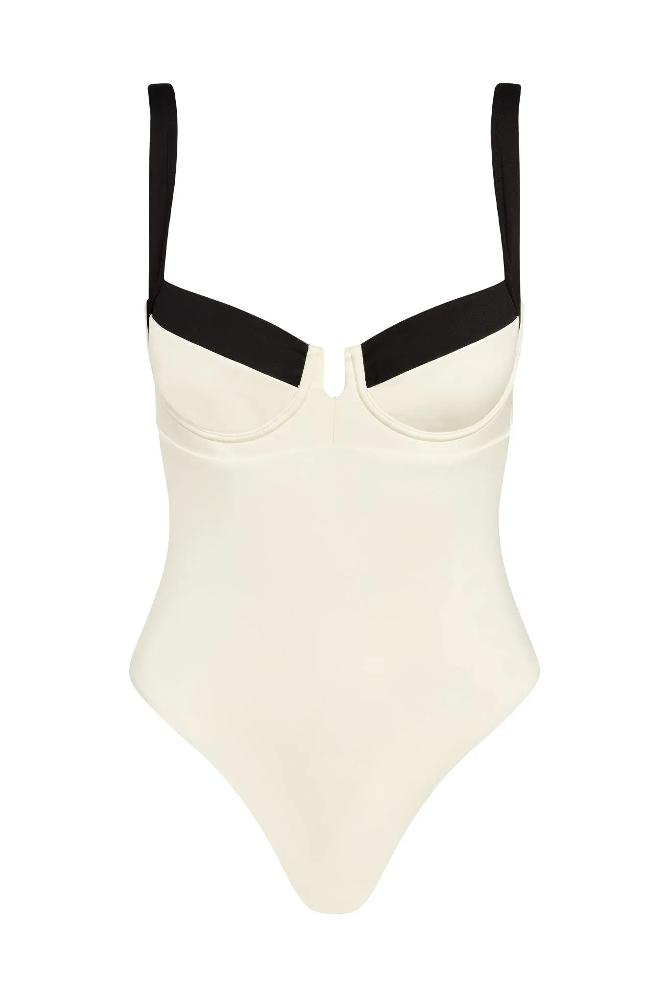 Clovelly One Piece - Ivory/Black