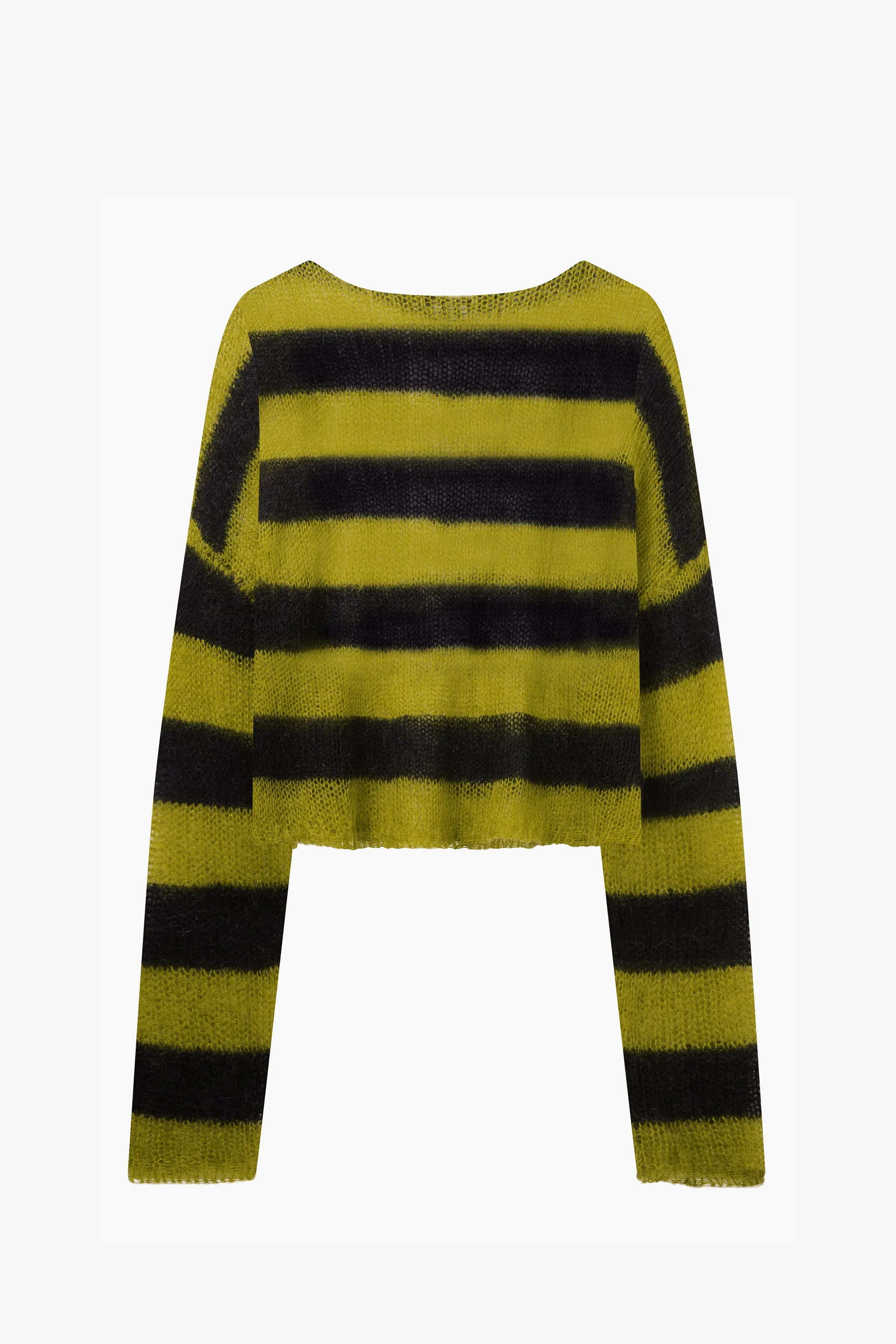 Cropped Navarro Jumper Grunge Stripe | Black & Green