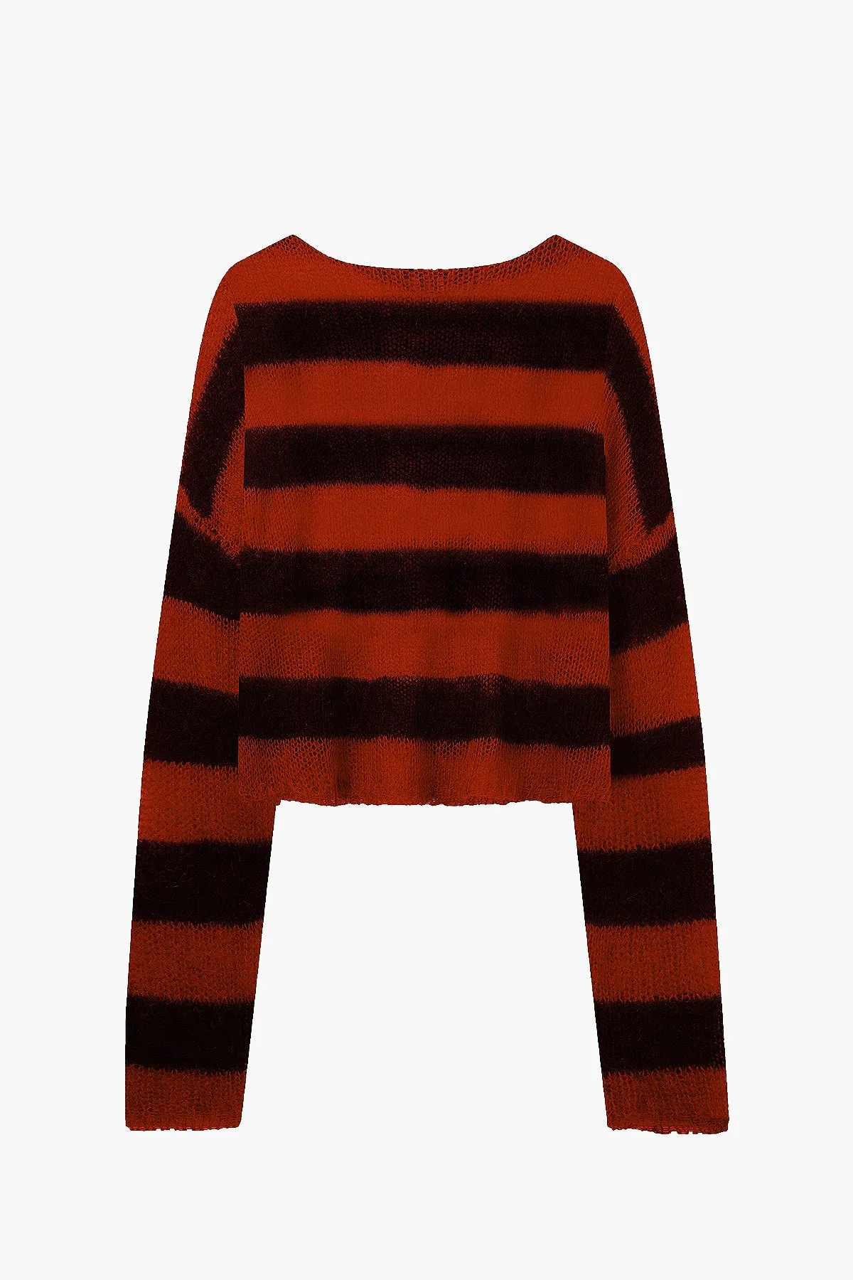 Cropped Navarro Jumper Grunge Stripe | Black & Red