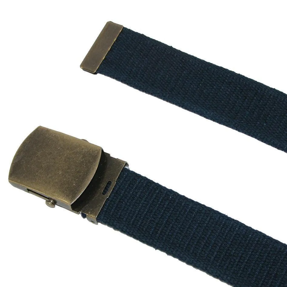 CTM® Cotton Web 1.5 Inch Adjustable Military Buckle Belt