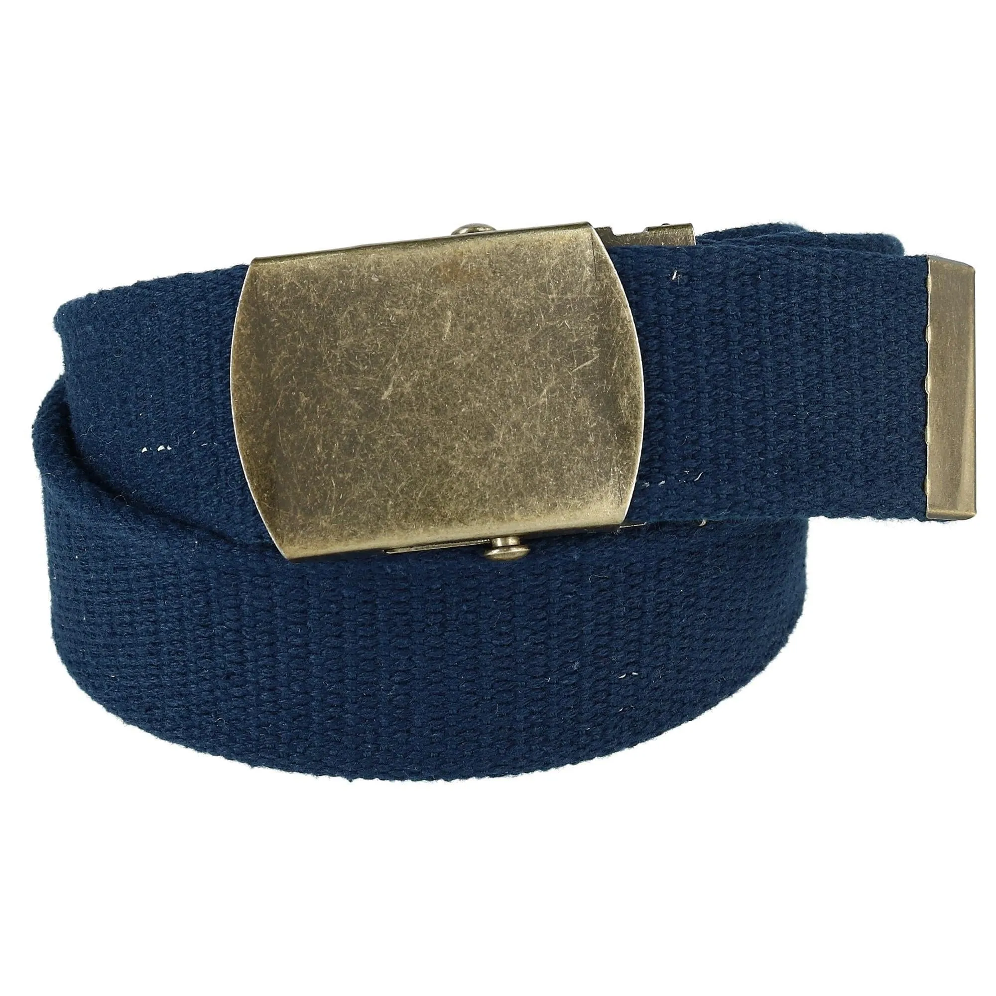 CTM® Cotton Web 1.5 Inch Adjustable Military Buckle Belt