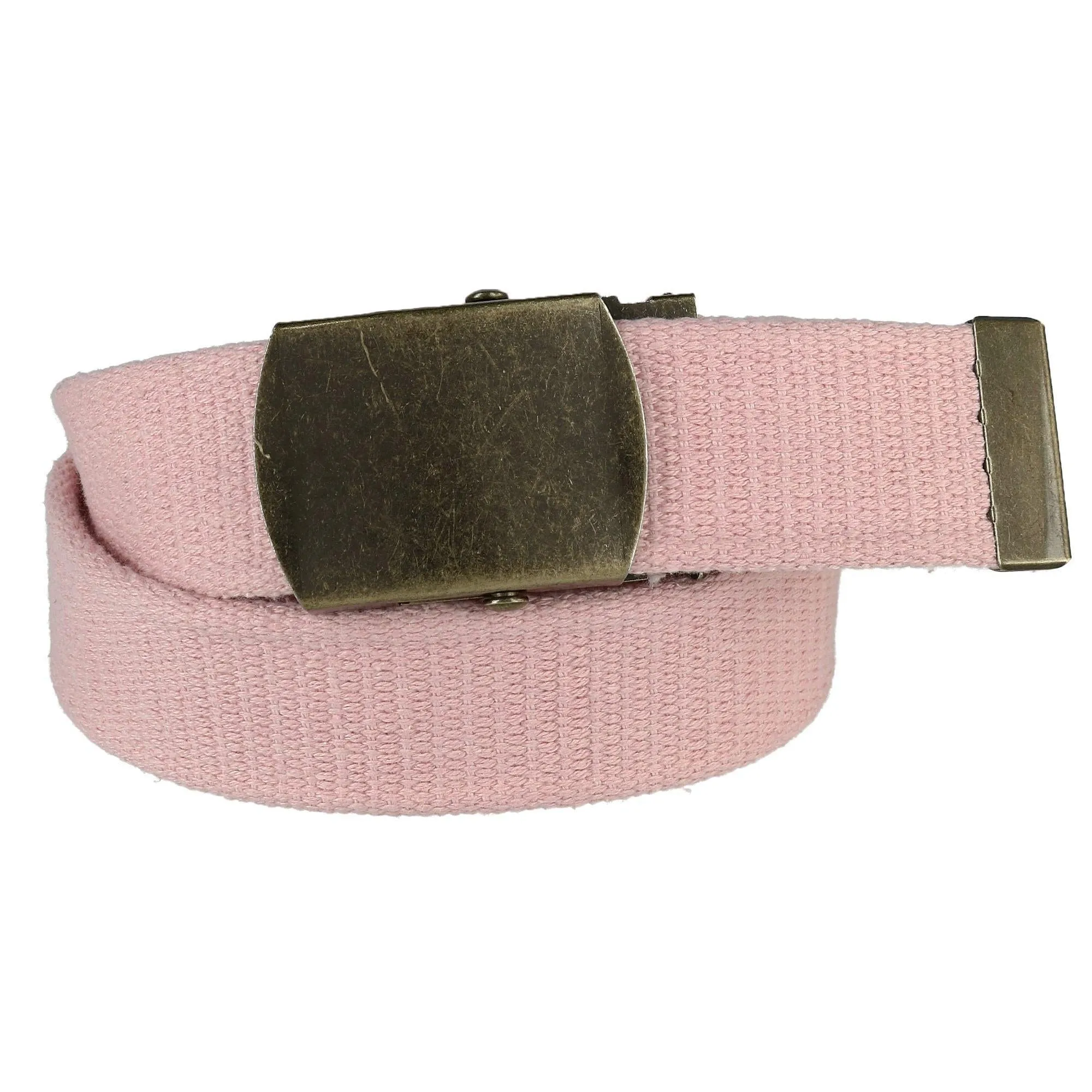 CTM® Cotton Web 1.5 Inch Adjustable Military Buckle Belt