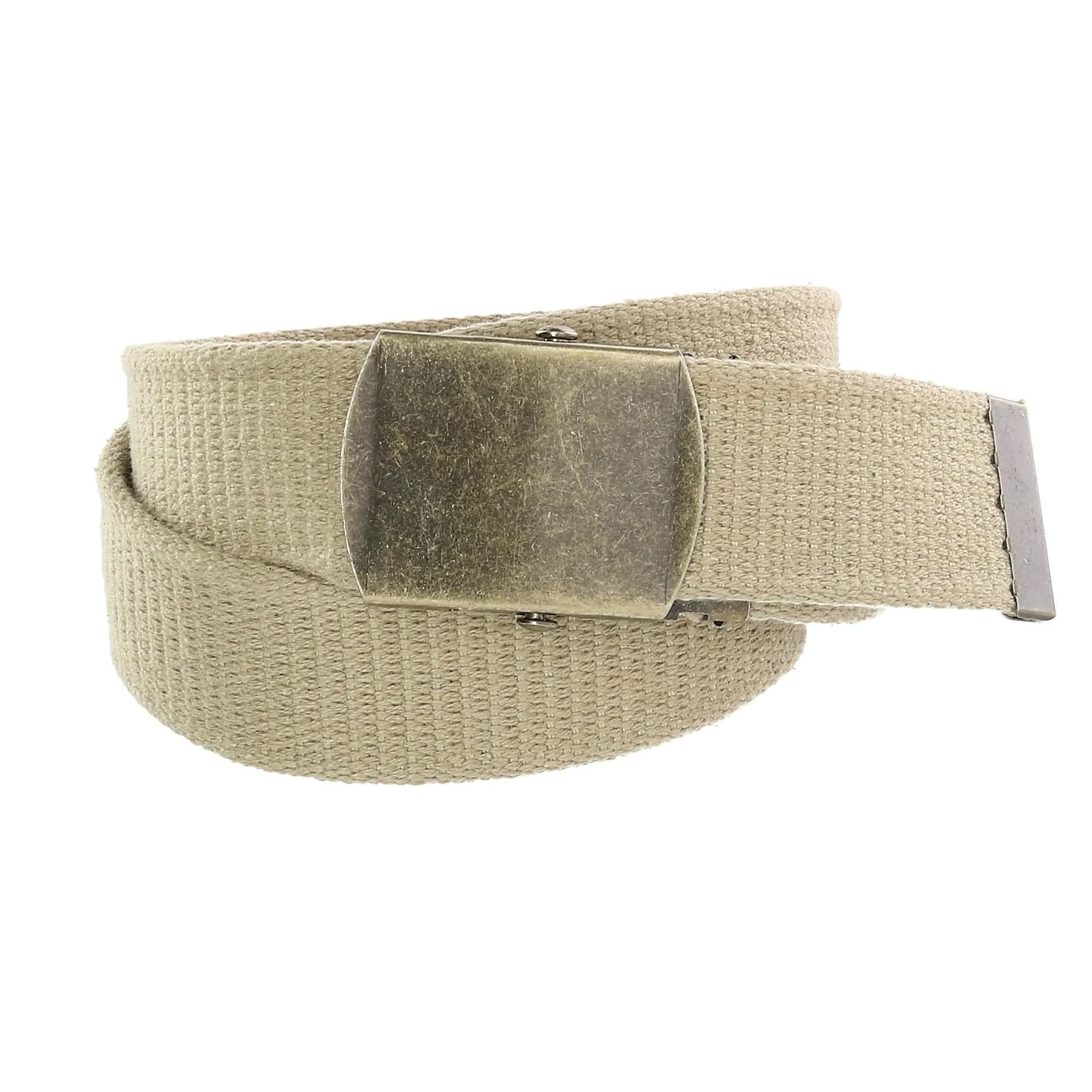 CTM® Cotton Web 1.5 Inch Adjustable Military Buckle Belt