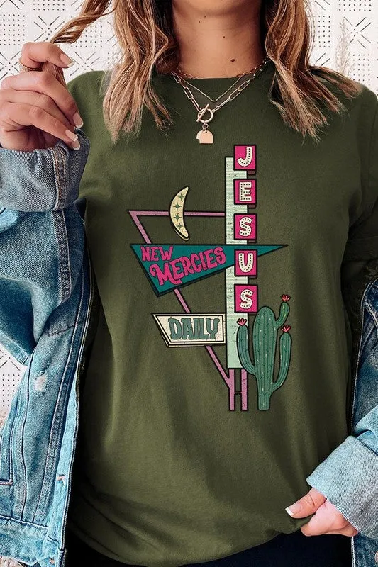 Daily Jesus Motel Sign  Graphic T Shirts