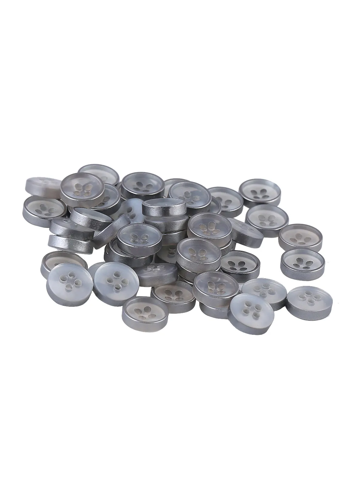 Decorative Transparent with Grey Rim 10mm Shirt Button