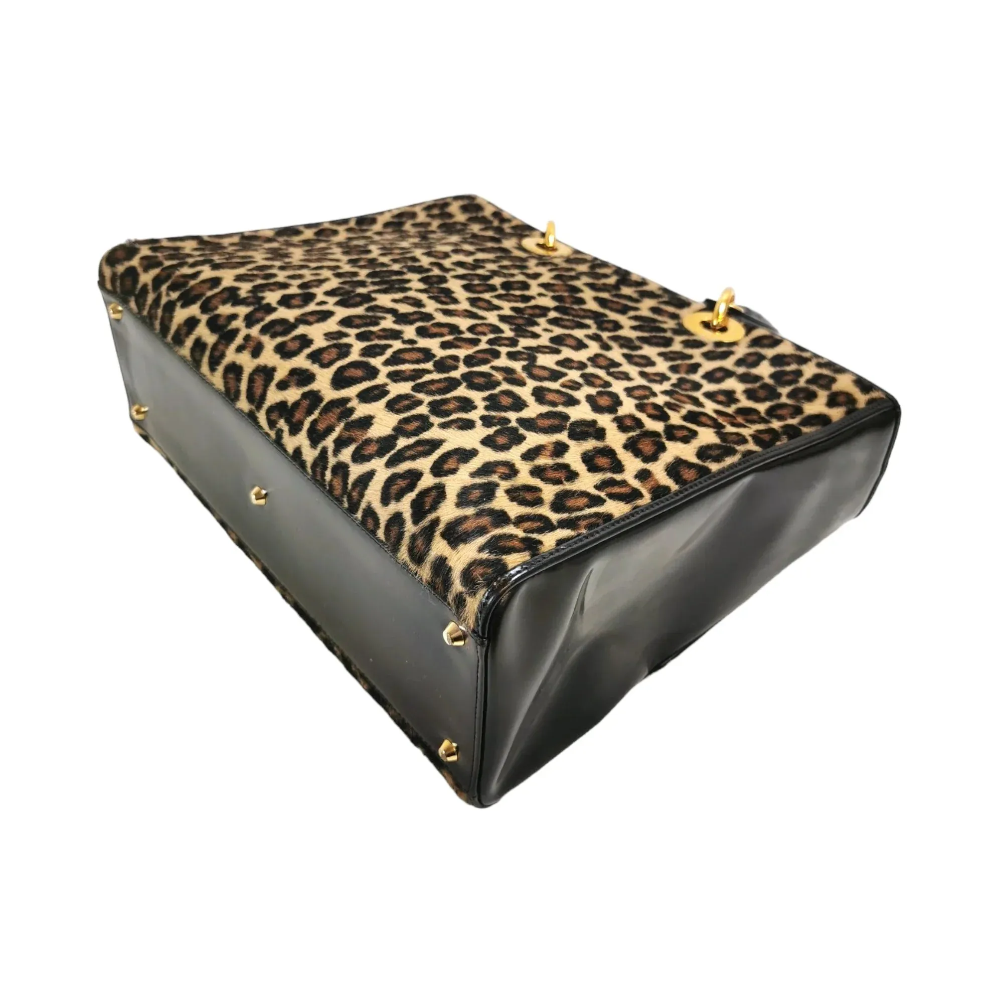 Dior Lady Dior Large Leopard Print Calfhair