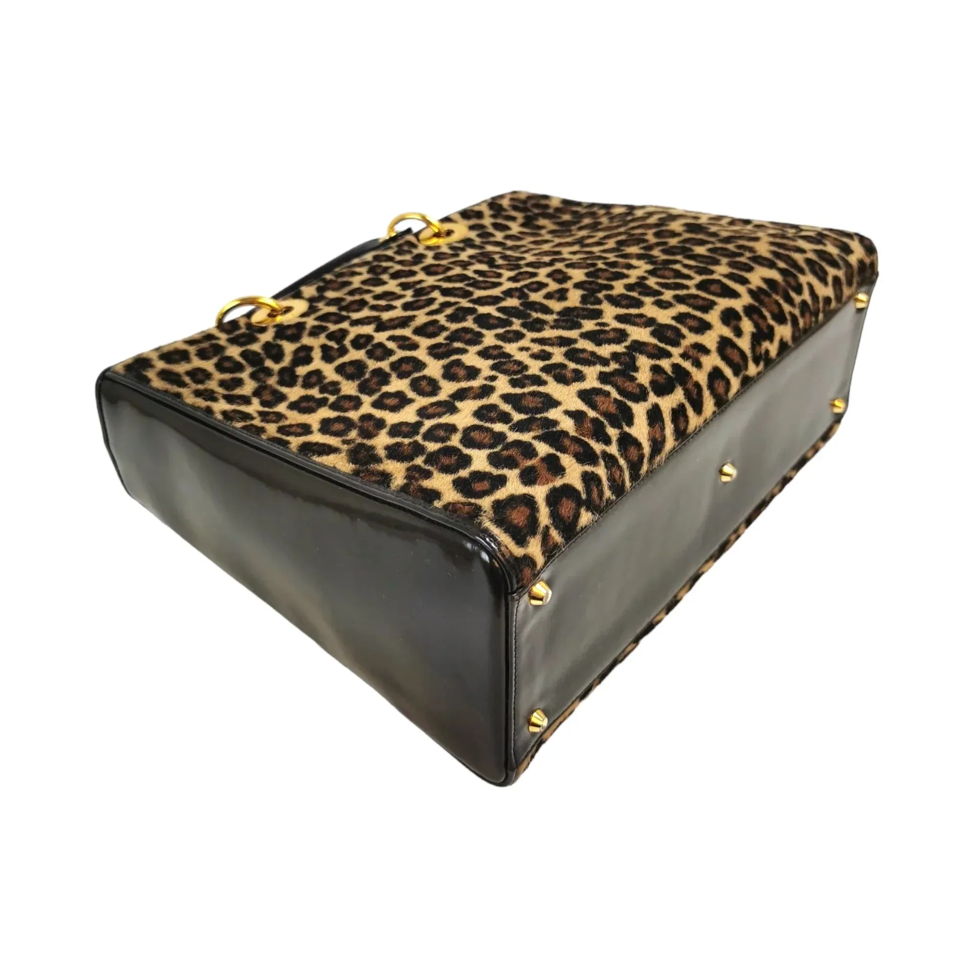 Dior Lady Dior Large Leopard Print Calfhair