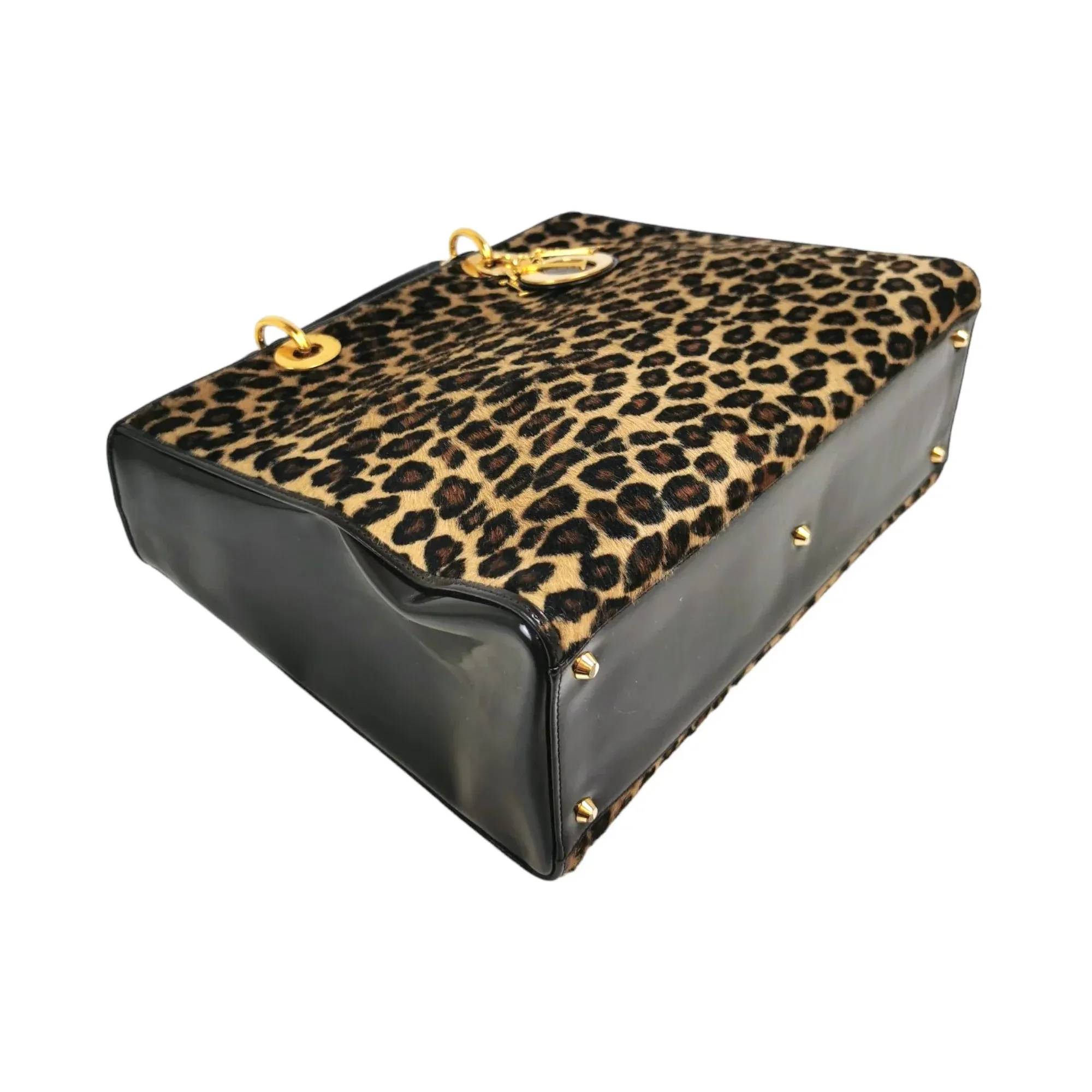 Dior Lady Dior Large Leopard Print Calfhair