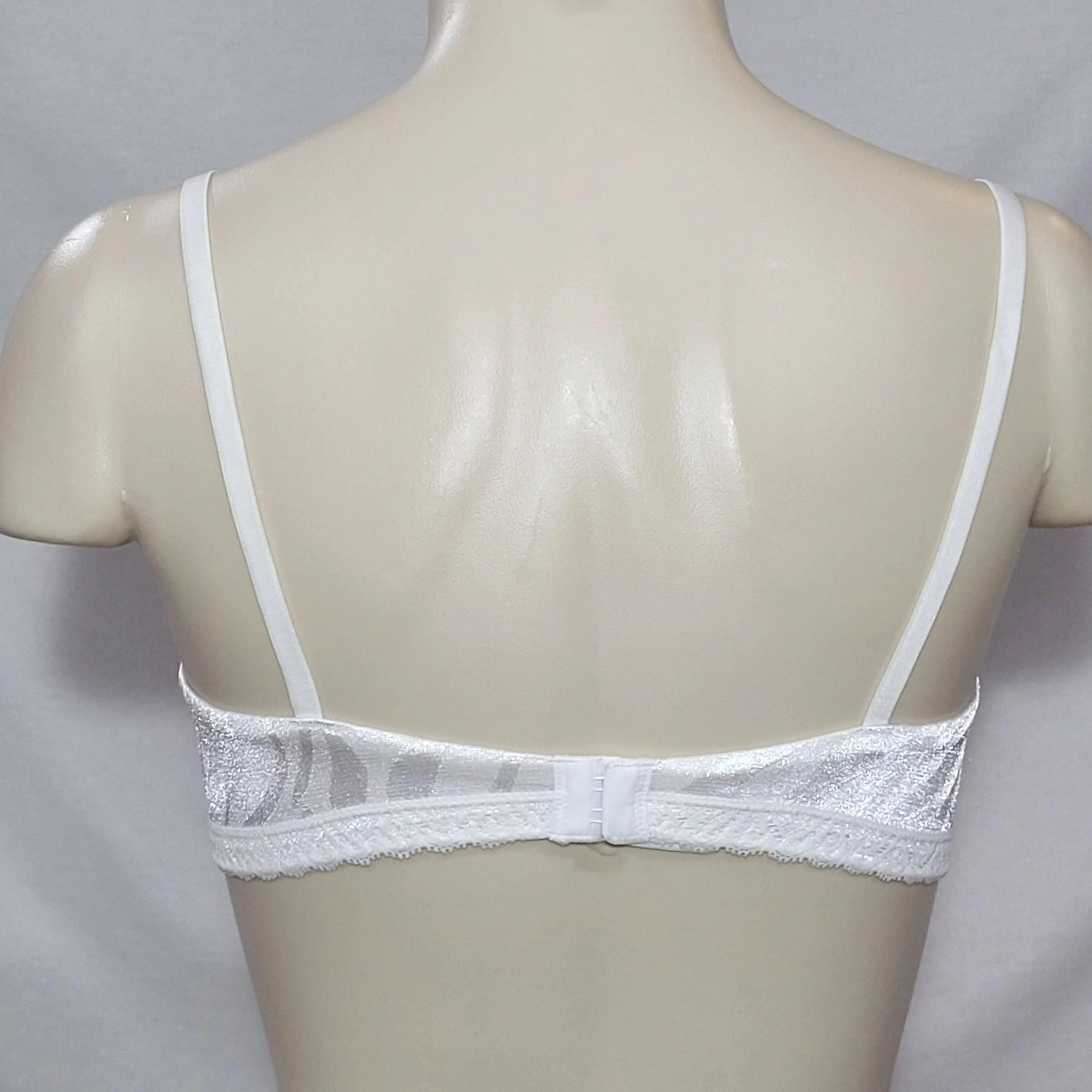 DISCONTINUED Maidenform 7122 One Fabulous Fit Jacquard Satin Underwire Bra 36D White