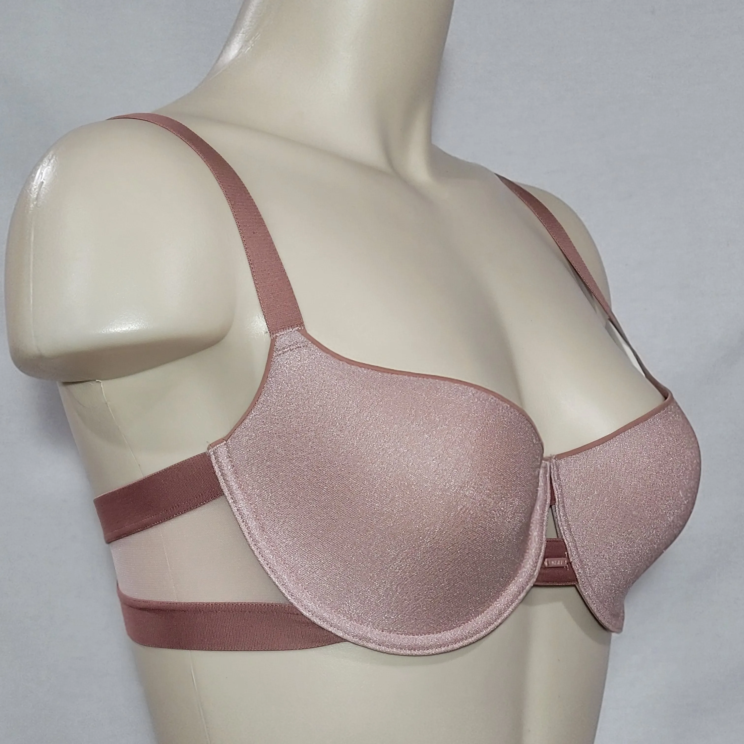 DKNY DK4940 Sheers Spacer T-Shirt Underwire Bra 34B Shell Pink NWT