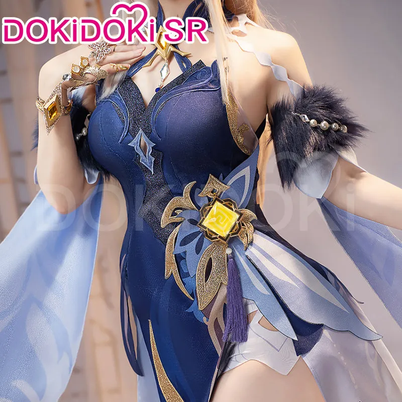 DokiDoki-SR Game Genshin Impact Ningguang New Skin Cosplay Orchid's Evening Gown Ning Guang Cosplay