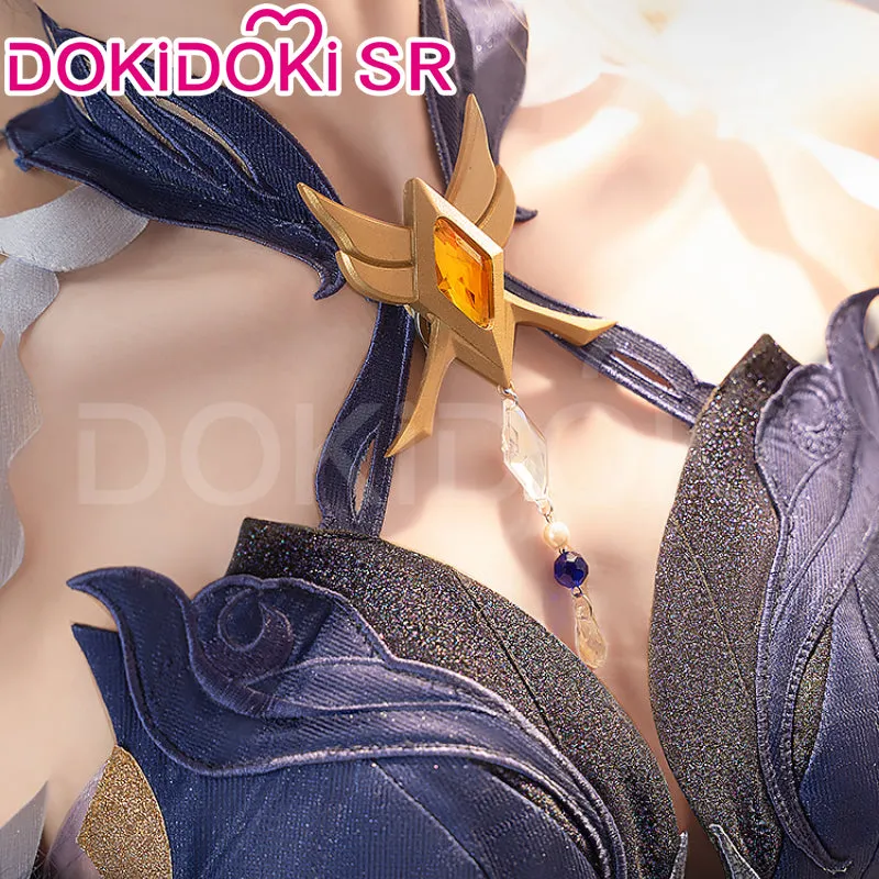 DokiDoki-SR Game Genshin Impact Ningguang New Skin Cosplay Orchid's Evening Gown Ning Guang Cosplay