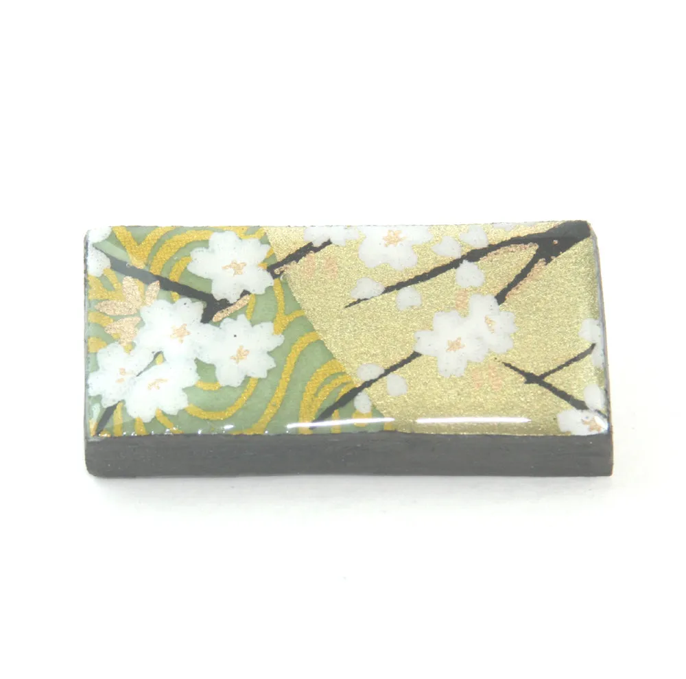 Domino Brooch - Golden Green