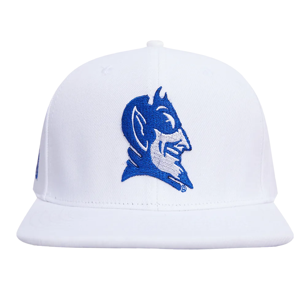 DUKE UNIVERSITY CLASSIC UNISEX PRIMARY LOGO WOOL SNAPBACK HAT (WHITE)