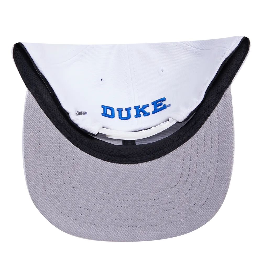 DUKE UNIVERSITY CLASSIC UNISEX PRIMARY LOGO WOOL SNAPBACK HAT (WHITE)