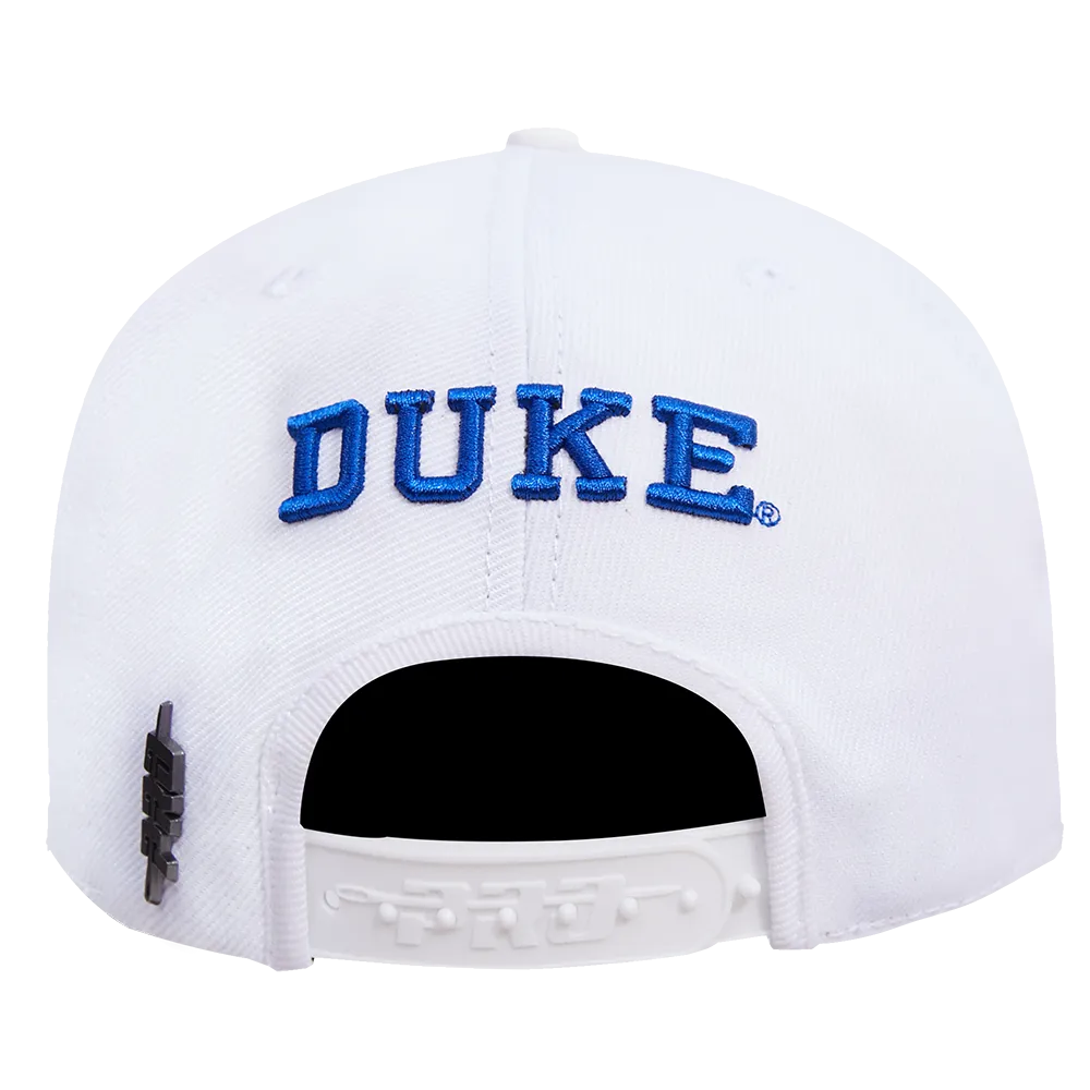 DUKE UNIVERSITY CLASSIC UNISEX PRIMARY LOGO WOOL SNAPBACK HAT (WHITE)