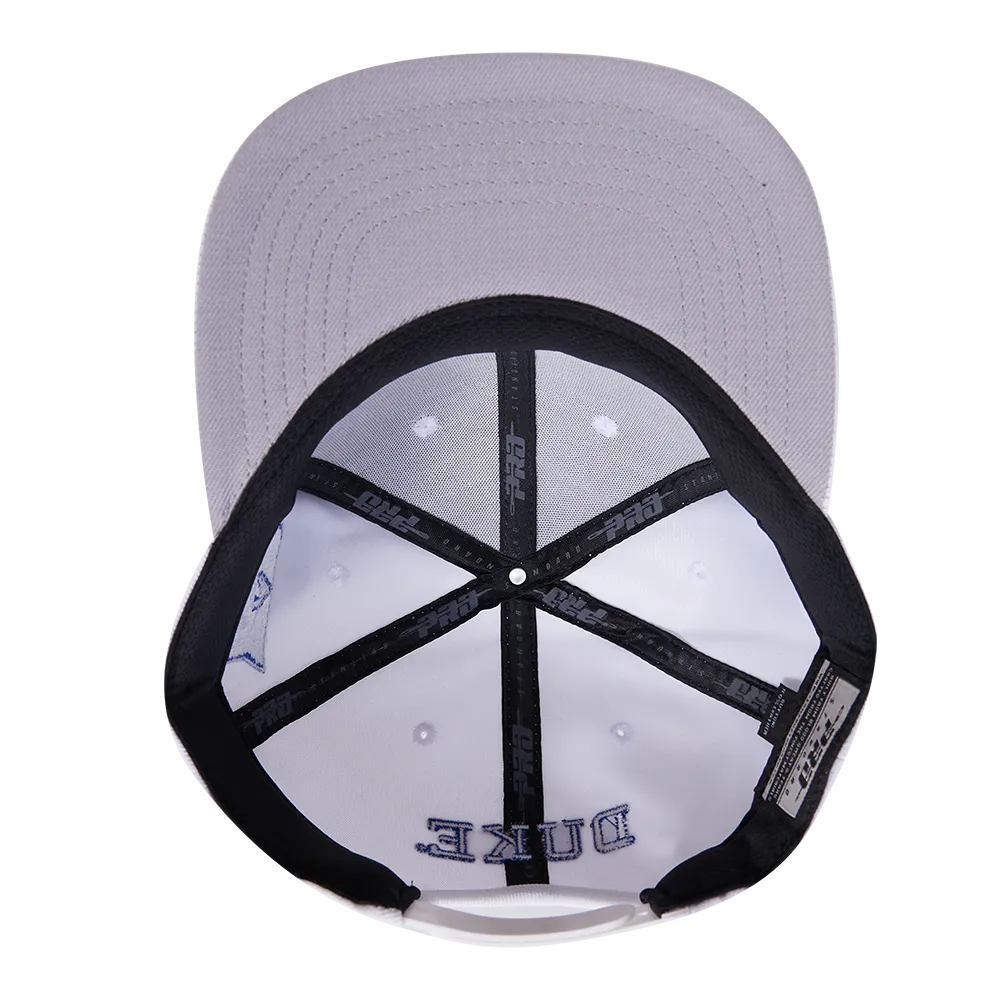 DUKE UNIVERSITY CLASSIC UNISEX PRIMARY LOGO WOOL SNAPBACK HAT (WHITE)