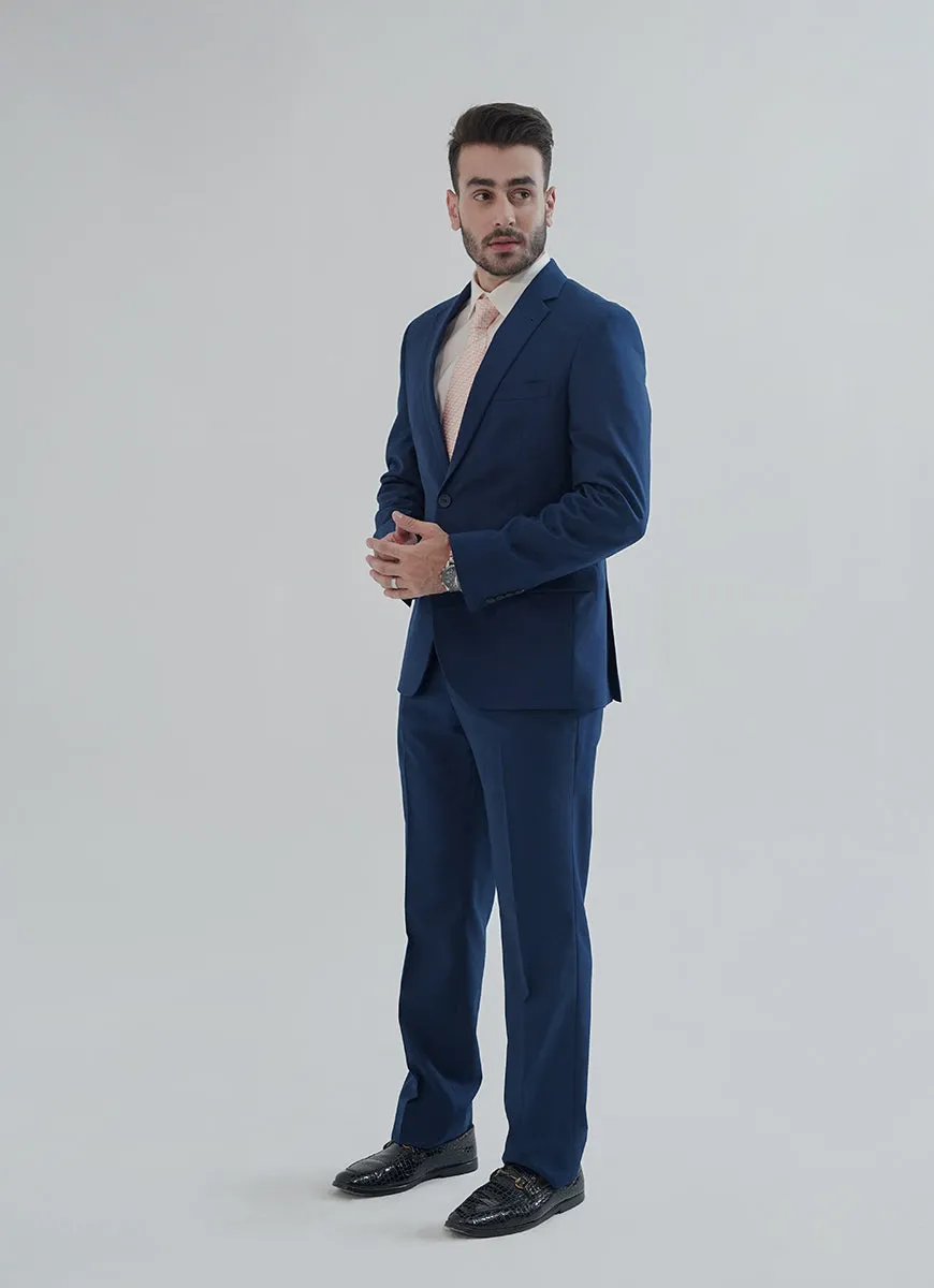 Elano Ocean Blue Plain 2-Piece Suit