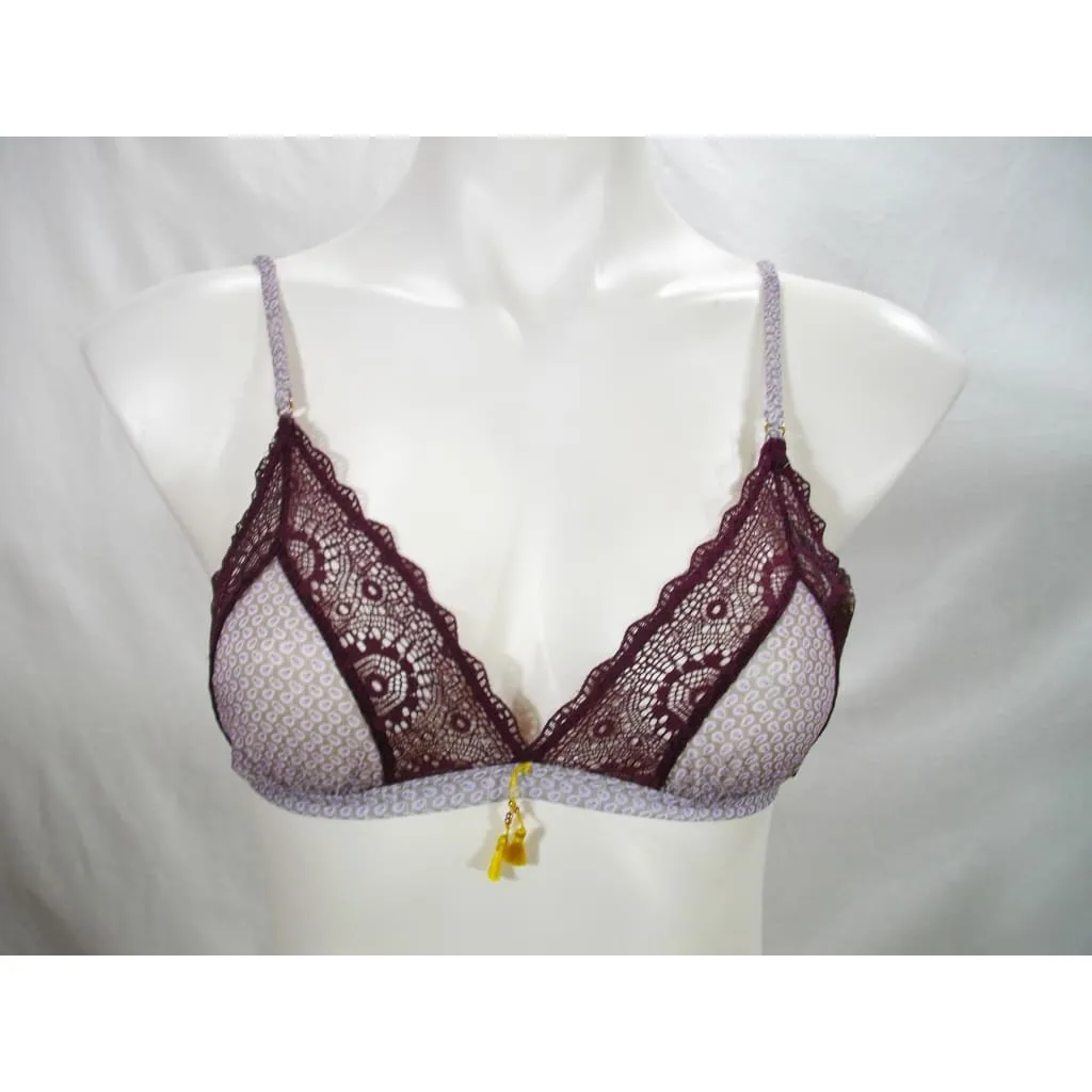 Elle Macpherson Intimates Breeze Triangle Soft Cup Bralette SMALL Purple Dust Dot