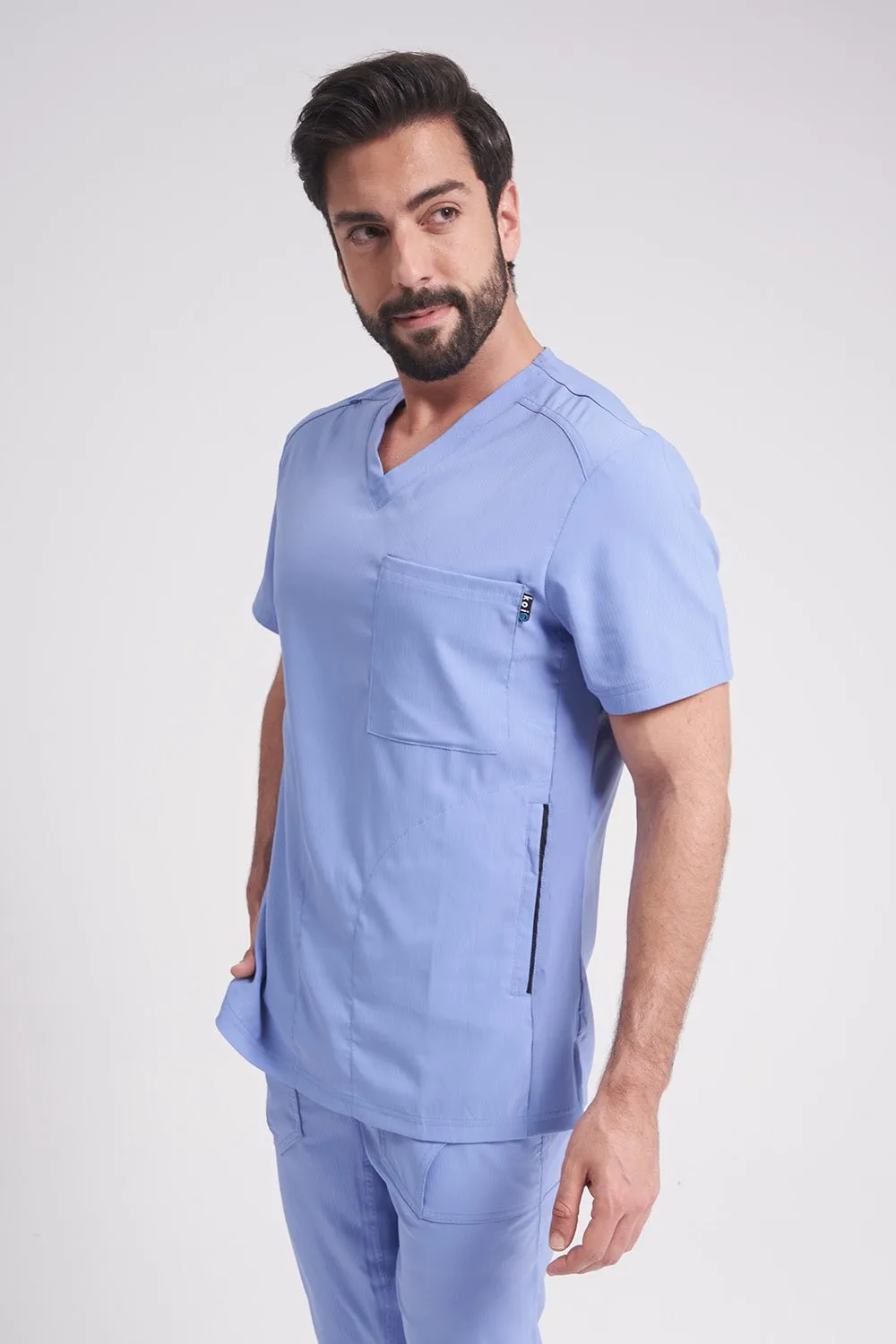 Force Men's V-neck Solid Scrub Top