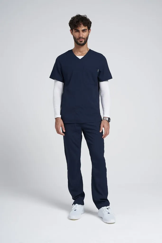 Force Men's V-neck Solid Scrub Top