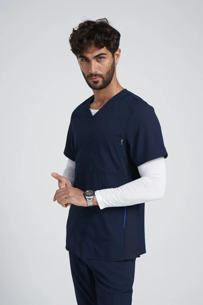 Force Men's V-neck Solid Scrub Top