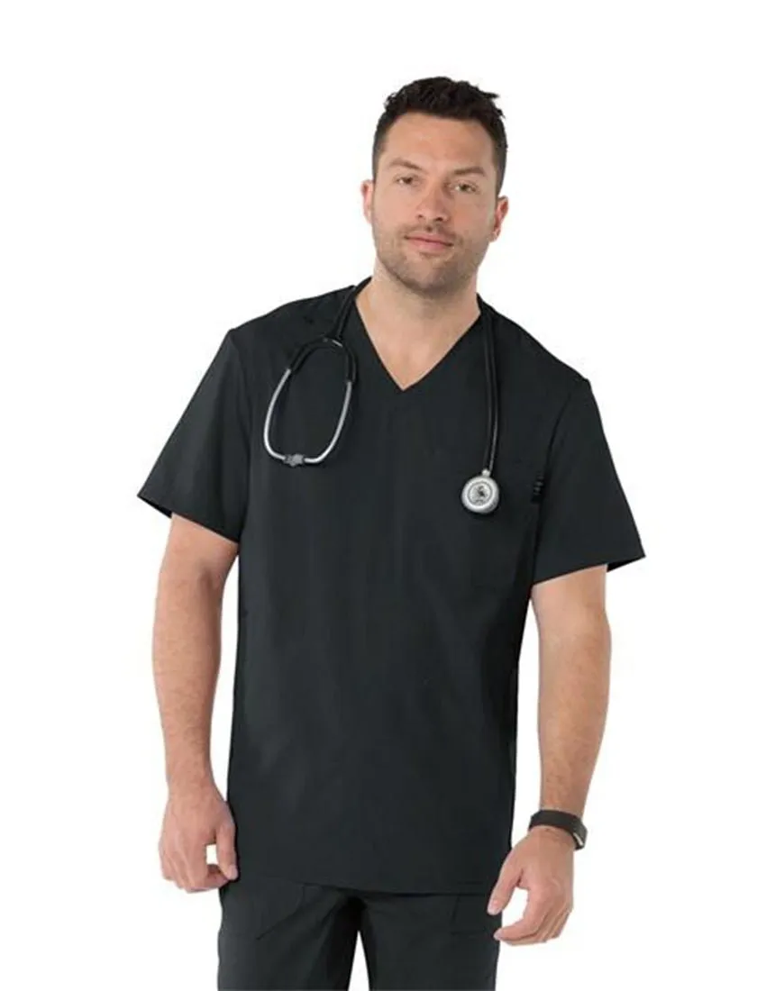 Force Men's V-neck Solid Scrub Top