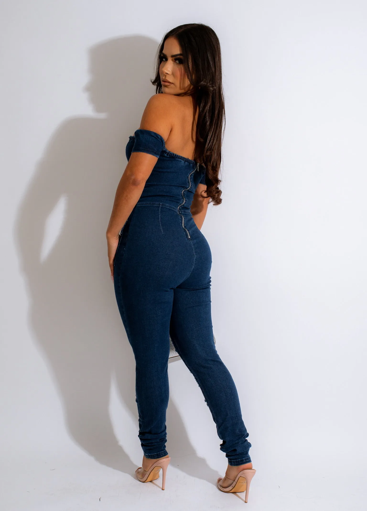 Give It Up to Me Jumpsuit Dark Denim