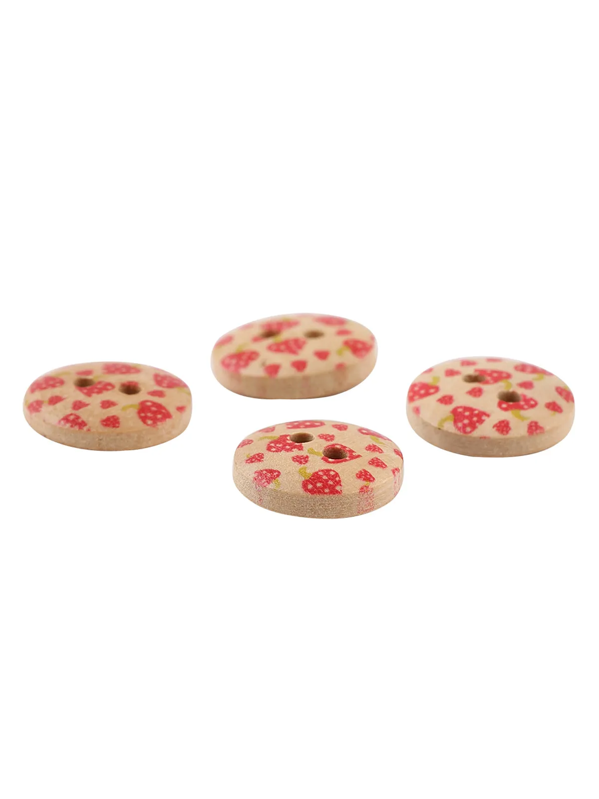 Heart Printed Wooden Buttons for Kids Clothing