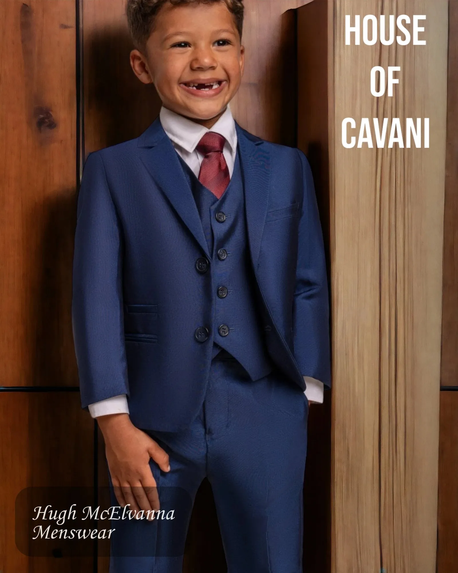 House of Cavani 'FORD' Boys Blue 3Pc Suit