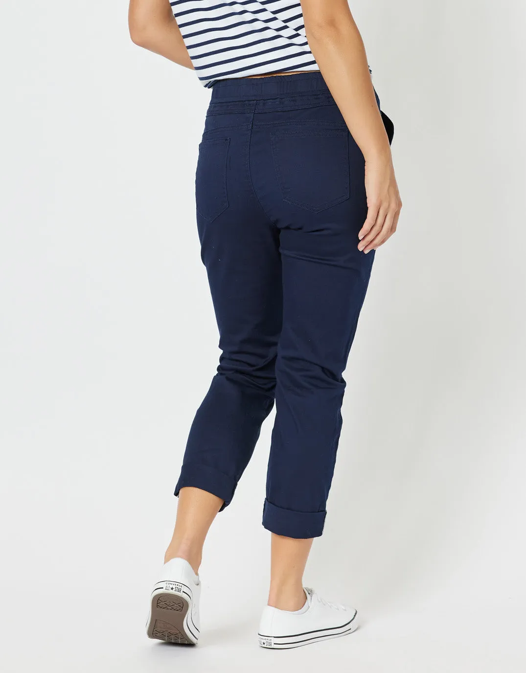 Isabella Cotton Pant - Navy