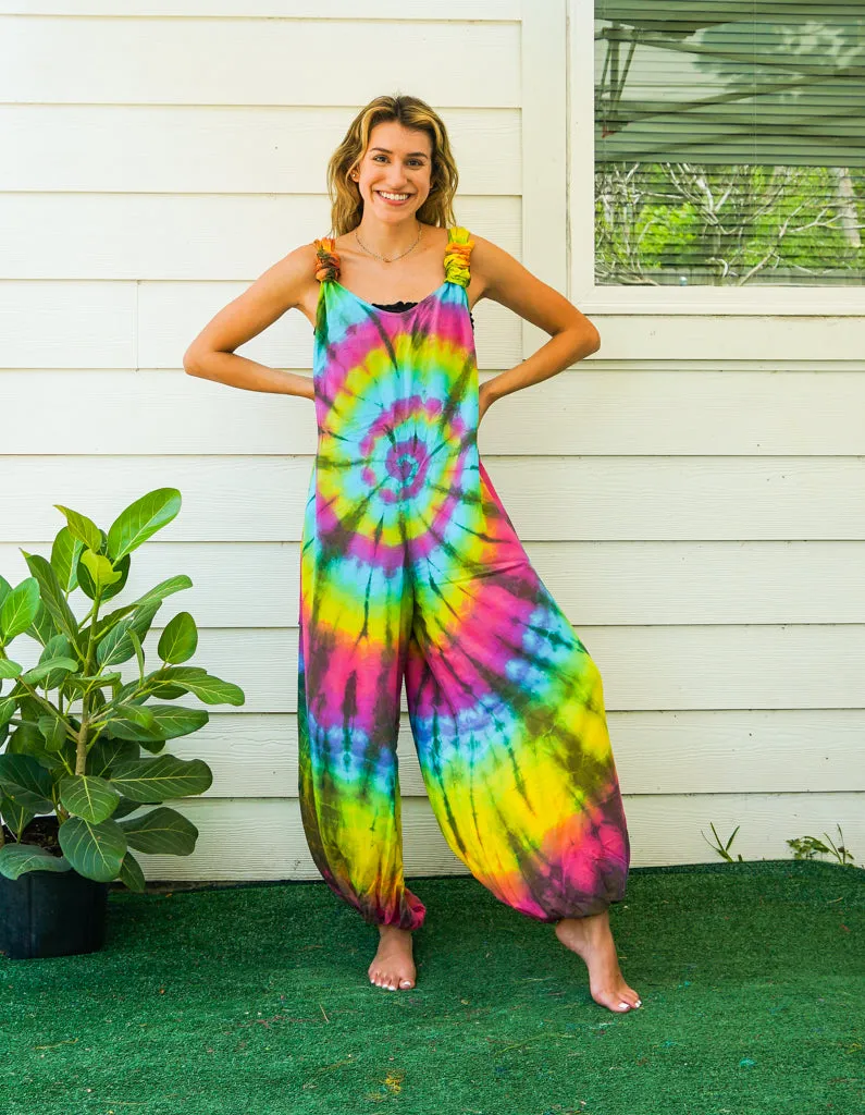 J46- Hand Dyed  Hippie Racerback Jumpsuit Romper