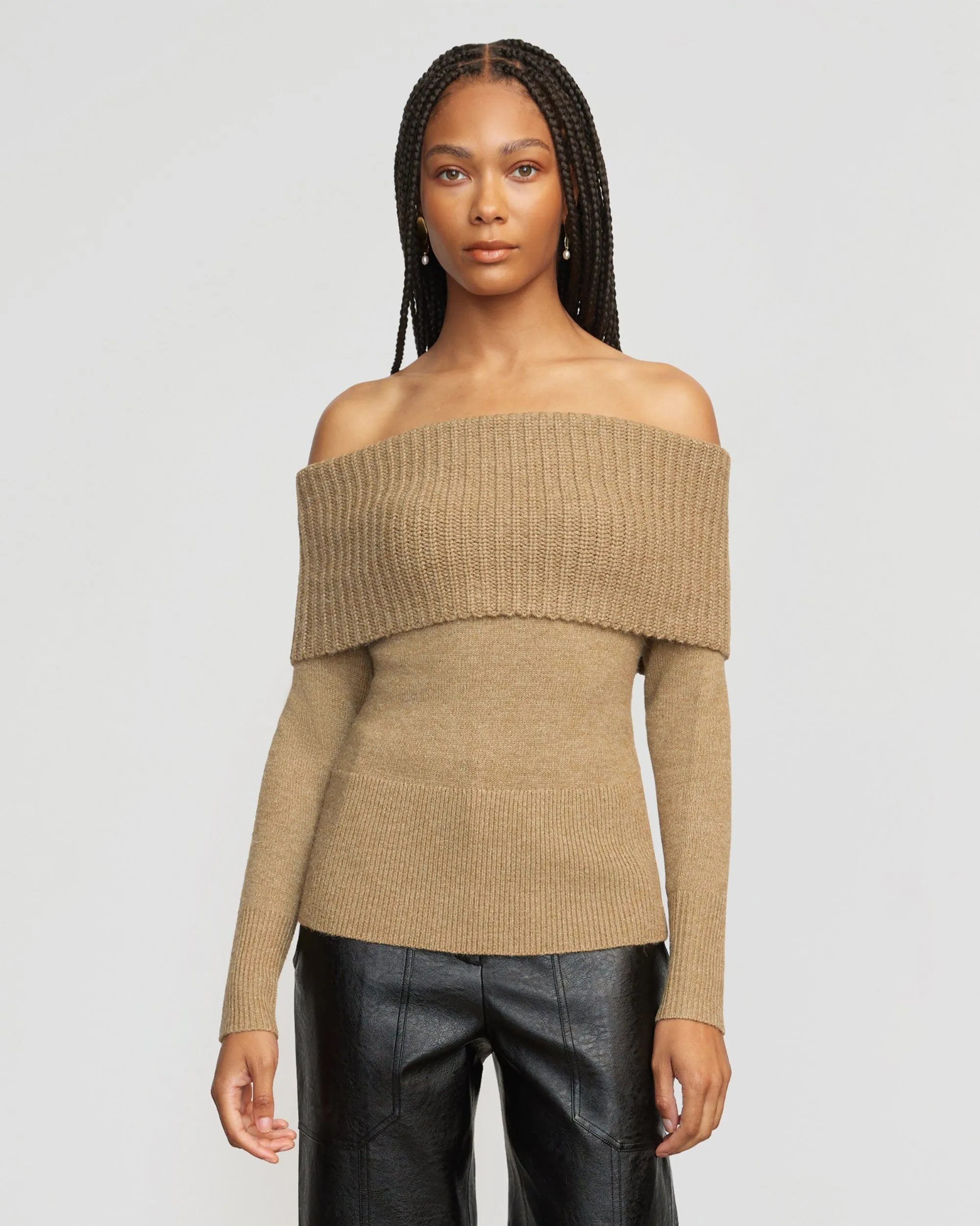 Kiana Ribbed Off-Shoulder Sweater