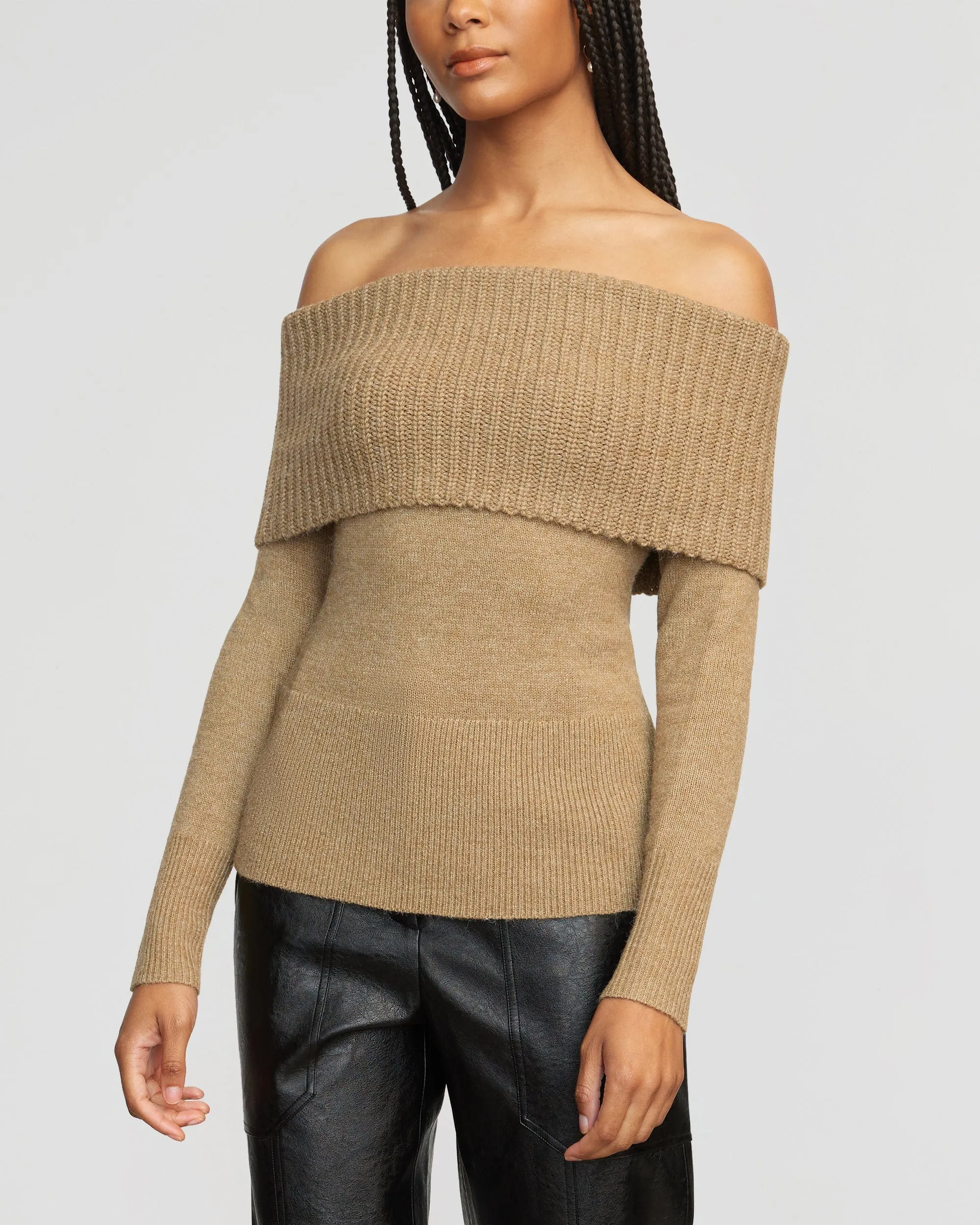 Kiana Ribbed Off-Shoulder Sweater