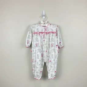 Kissy Kissy White Pink French Print Ruffle Playsuit 12-18 Months