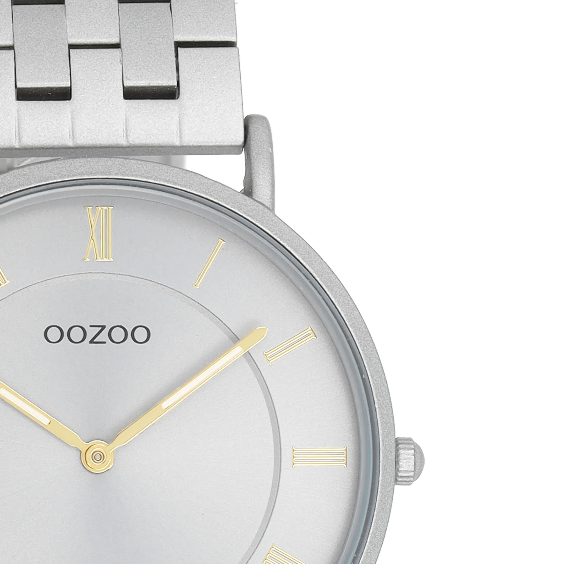 Light grey OOZOO watch with light grey stainless steel bracelet - C20367