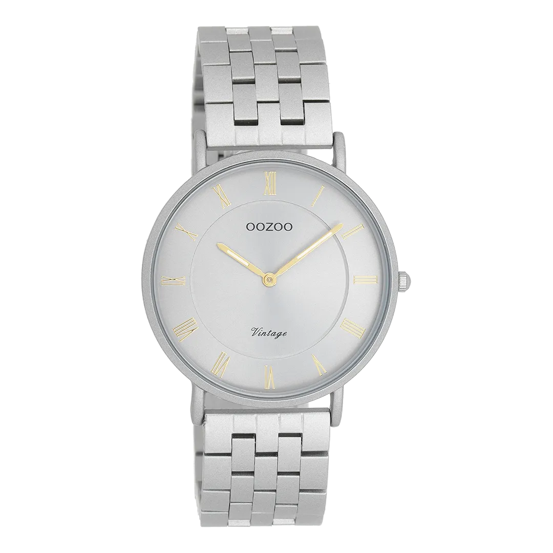 Light grey OOZOO watch with light grey stainless steel bracelet - C20367