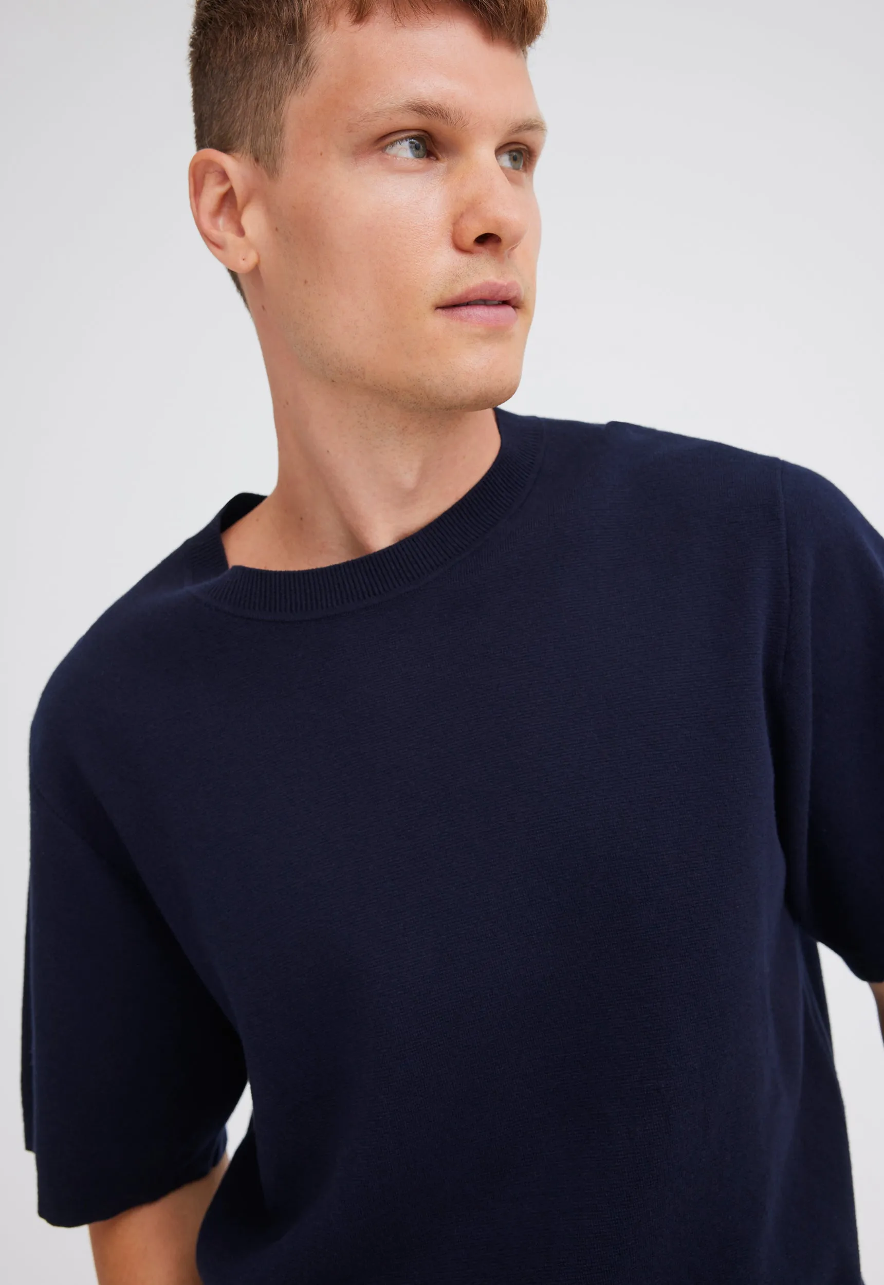 Marker Cotton Cashmere Sweater - Darkest Navy