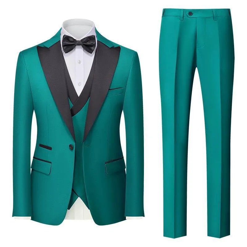 Men’s 3 Piece Collar Suit for Wedding Party & Formal Tuxedo Dress Jacket with Pants Vest Suits Sets | 701