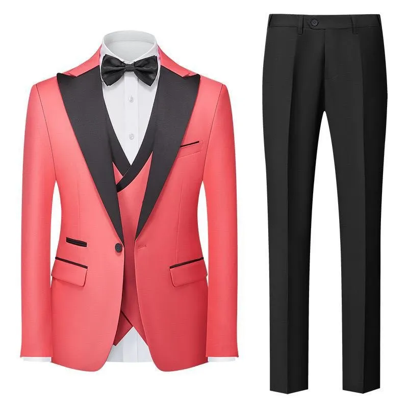 Men’s 3 Piece Collar Suit for Wedding Party & Formal Tuxedo Dress Jacket with Pants Vest Suits Sets | 701