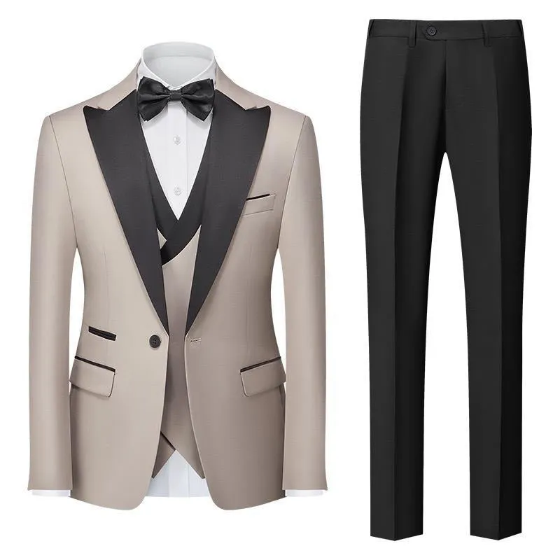 Men’s 3 Piece Collar Suit for Wedding Party & Formal Tuxedo Dress Jacket with Pants Vest Suits Sets | 701