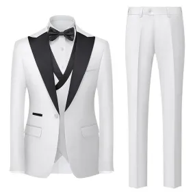 Men’s 3 Piece Collar Suit for Wedding Party & Formal Tuxedo Dress Jacket with Pants Vest Suits Sets | 701