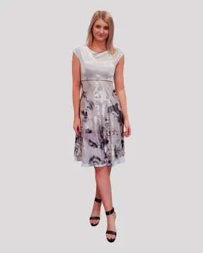 Mikeala Silk Chiffon Print Cocktail Dress