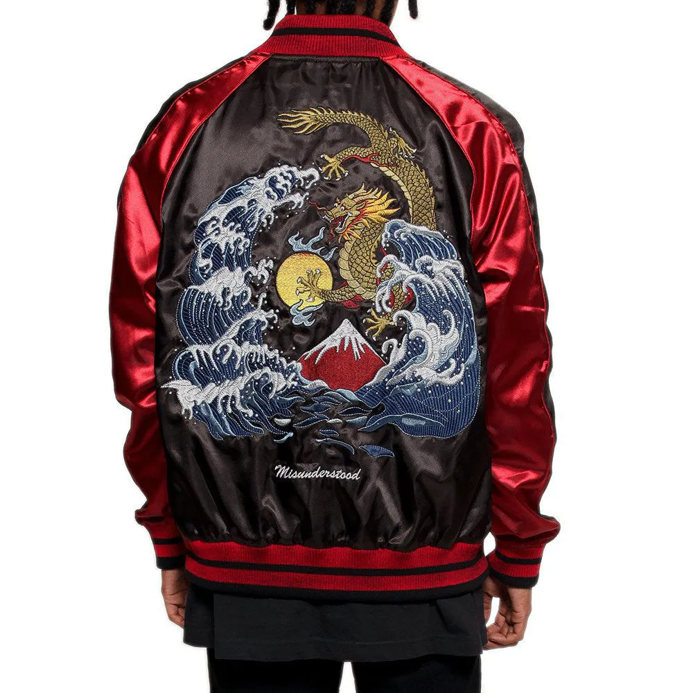 Misunderstood Bred Satin Embroidery Souvenir Jacket