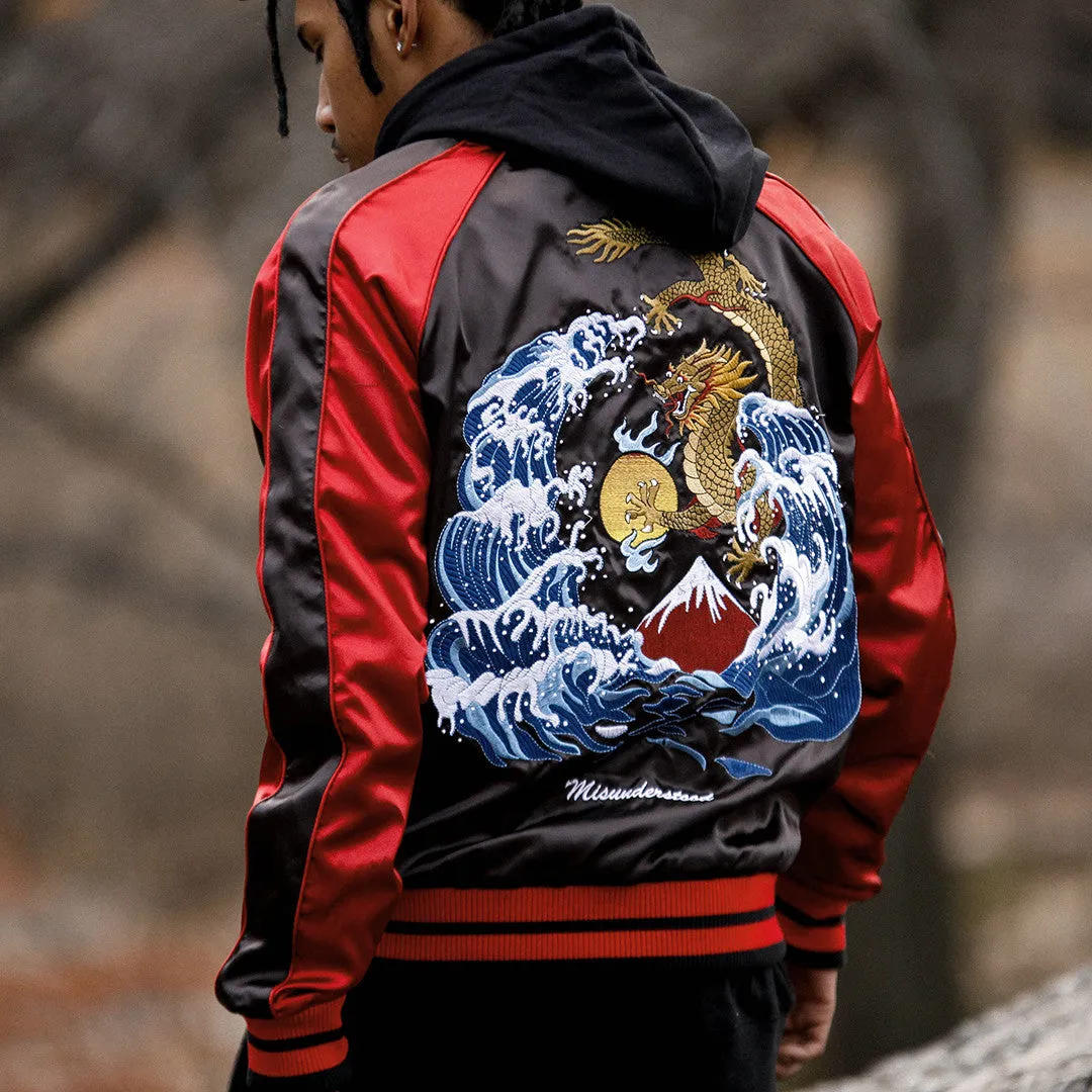 Misunderstood Bred Satin Embroidery Souvenir Jacket