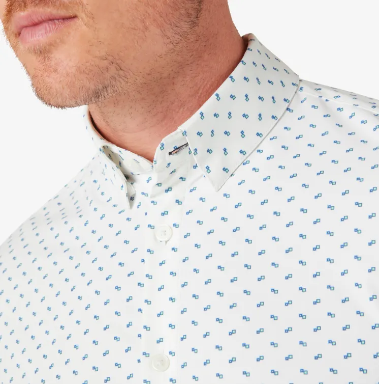 Monaco Dress Shirt - Poseidon Squares - Mizzen and Main