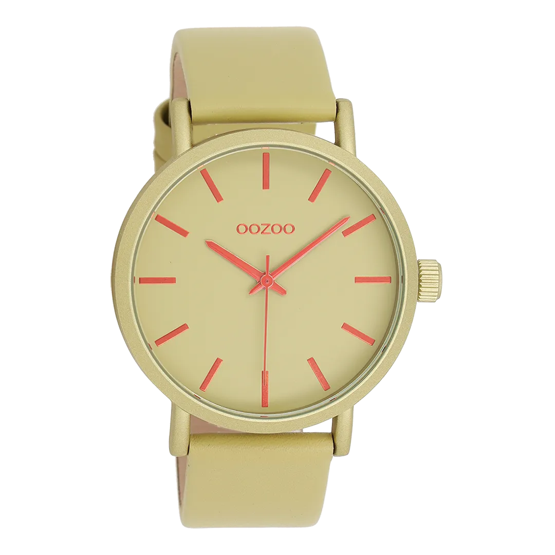 Olive OOZOO watch with olive leather strap - C11181